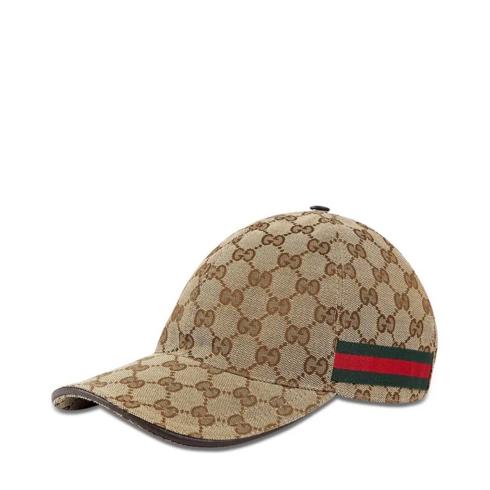 Gucci Monogram GG Canvas Baseball Cap with Web Stripe